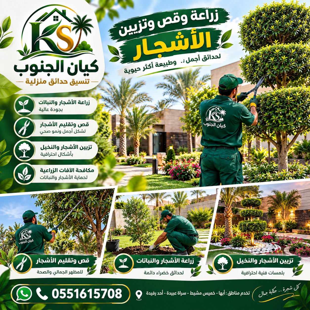 زراعة وقص الأشجار كيان الجنوب
